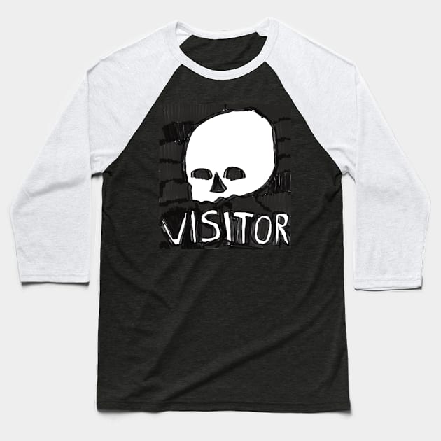 visitor Baseball T-Shirt by Percy Jones